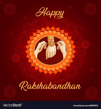 girls hand banded rakhi to brother hand