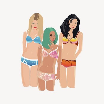 Girls in bikini, cartoon character | Free Vector - rawpixel