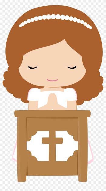 Girls In Their First Communion Clip Art - First Communion Girl Clipart