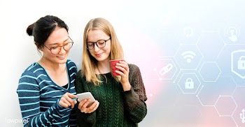 Girls on social media | Free stock psd mockup - 580824
