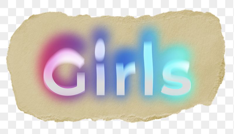 Girls png ripped paper word | Free PNG - rawpixel