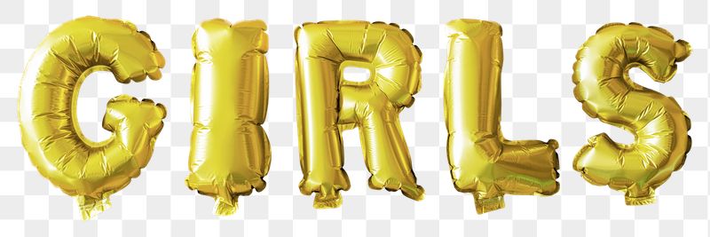 Girls word png, letter foil | Free PNG - rawpixel