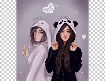 Girly Girl Drawing Best Friends Forever Friendship PNG, Clipart ...