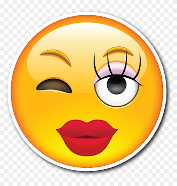 Girly Smiley Face Emoji Vinyl Die Cut Sticker - Emoji Smile Girl ...