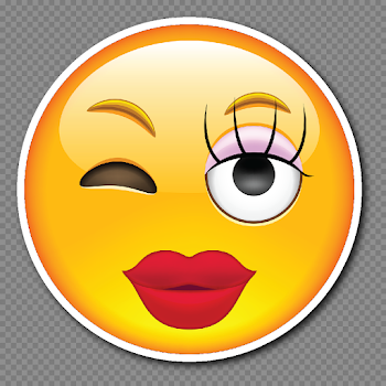 GIRLY SMILEY FACE EMOJI Vinyl Die Cut Sticker | My Shopify Shop ...