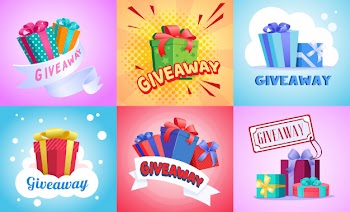 Giveaway illustration set Free Vector