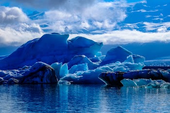 Glacier Under Cloudy Sky