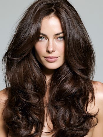 Glamorous Long Hairstyle with Soft Waves and Side Part
