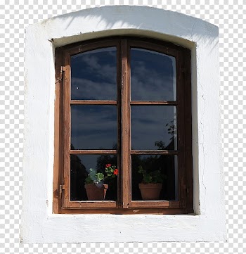 Glass and wood, brown wooden framed window transparent background PNG clipart