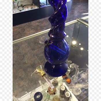 Glass bottle Bong Smoking pipe Cobalt blue - glass 