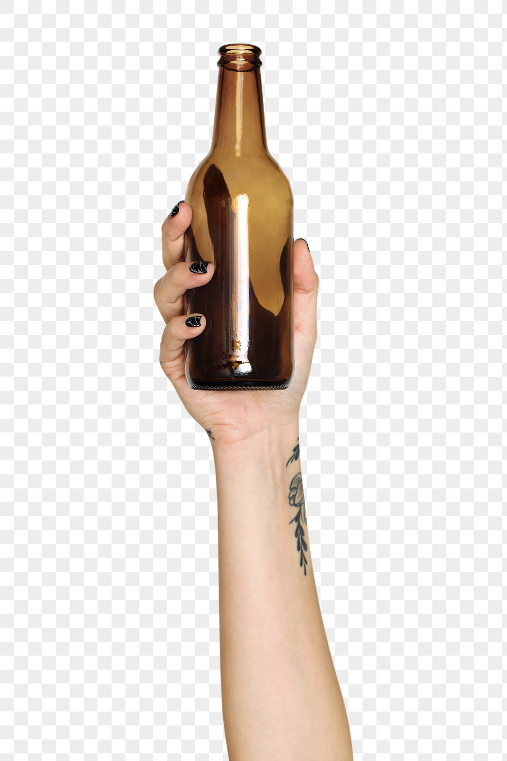 Glass bottle png in hand | Free PNG - rawpixel