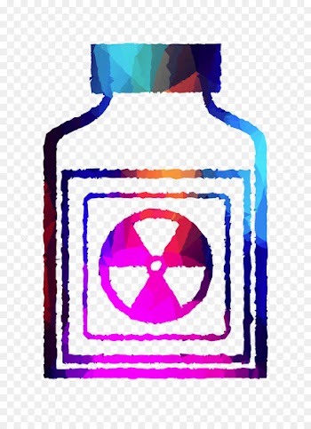 Glass bottle Vehicle License Plates Purple Radioactive decay -  
