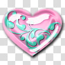 Glass Hearts Pastel Pearl, pink and teal heart transparent background PNG clipart