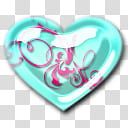 Glass Hearts Pastel Pearl, teal and pink heart art transparent background PNG clipart