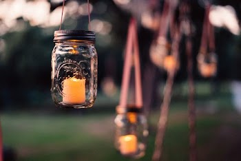 glass mason jar candle holder