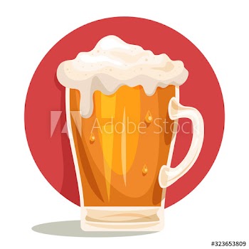 Glass mug of light beer with foam drink