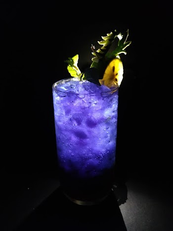Glass of Blue Curacao With Ice