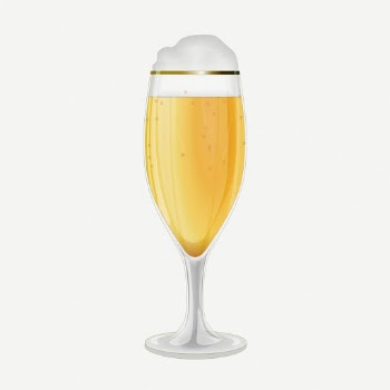 Glass of Champagne clipart, collage | Free PSD - rawpixel