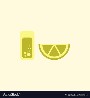Glass of lemonade with lemon slice vector image