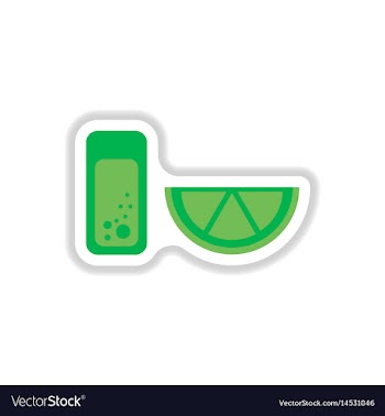 Glass of lemonade with lemon slice vector image