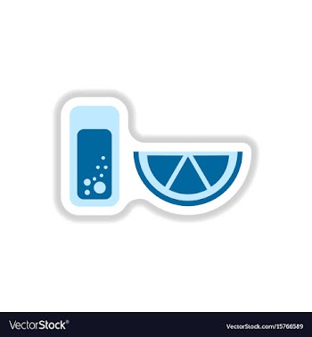 Glass of lemonade with lemon slice vector image