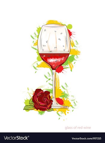Glass of red wine vector image