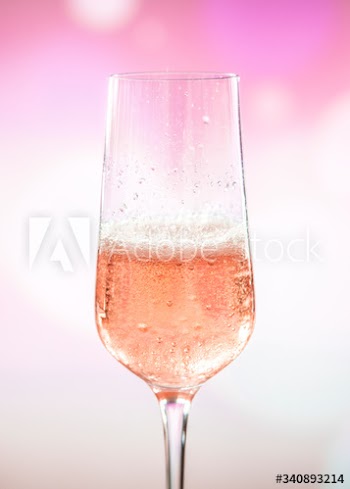 Glass of rose sparkling wine