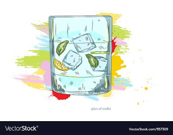 Glass of vodka vector image