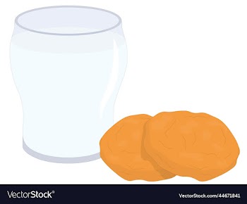 glass of warm milk and couple of cookies before