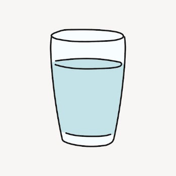 Glass of water doodle sticker, | Free PSD Illustration - rawpixel