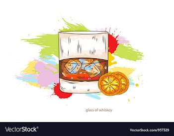 Glass of whiskey vector image
