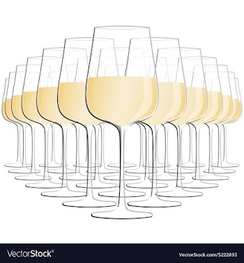 Glass of white wine isolated in white background vector image
