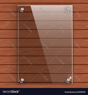 Glass plate on the background wall of wooden vector image
