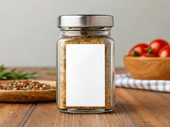 Glass Spice Jar with Blank Label