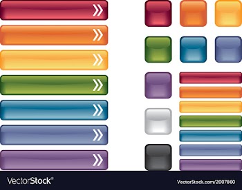 Glass UI website buttons set internet template vector image