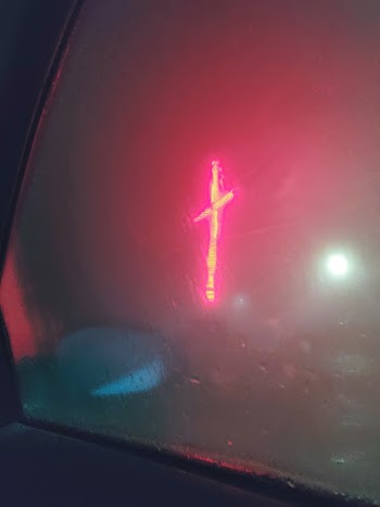 glass window of a car  