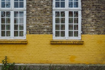 glass window panes on wall