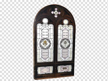 , glass window with brown wooden frames transparent background PNG clipart