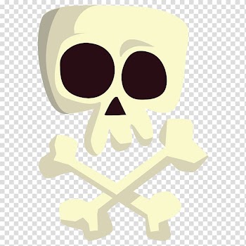 Glasses Cartoon Skull Illustration, Halloween transparent background PNG clipart