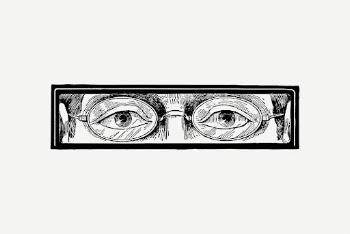 Glasses eyes watching man drawing, | Free PSD - rawpixel
