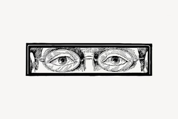 Glasses eyes watching man drawing, | Free Vector - rawpixel