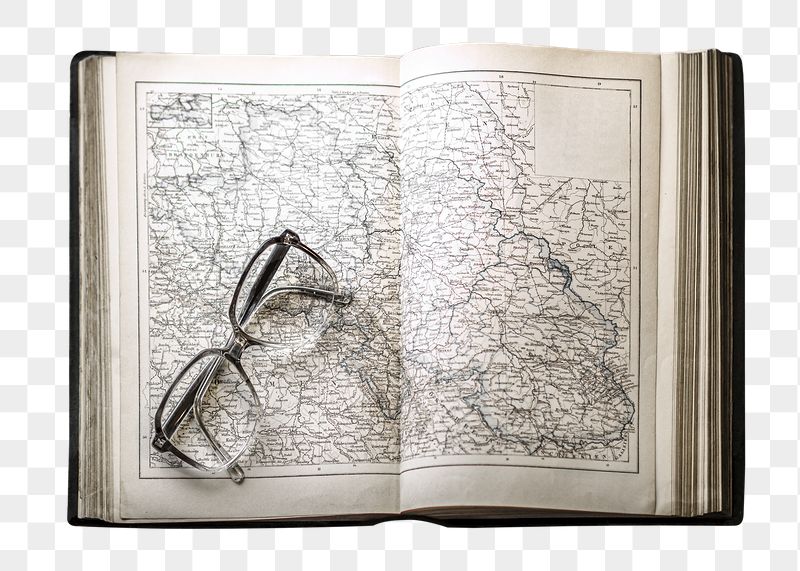 Glasses on map png sticker, | Free PNG - rawpixel