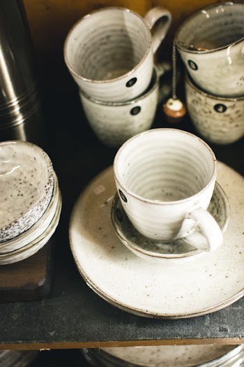 Glazed ceramic tea cup 