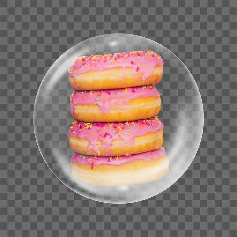 Glazed donut png sticker, bubble | Free PNG - rawpixel