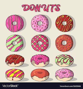 glazed doughnut set isolated donuts with glaze