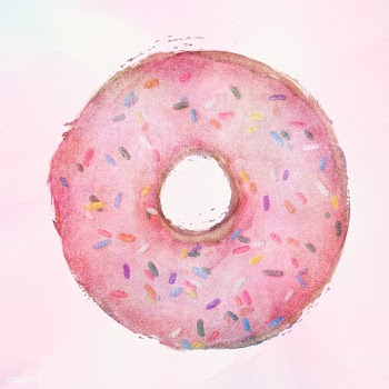 Glazed pink doughnut with sprinkles design element illustration | Free  illustration - 2338213