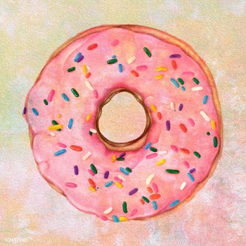 Glazed pink doughnut with sprinkles design element illustration | Free  illustration - 2338674