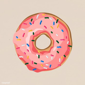 Glazed pink doughnut with sprinkles design element  vector | Free  vector - 2338440