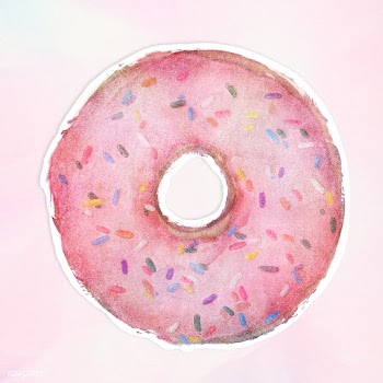 Glazed pink doughnut with sprinkles sticker design element illustratio.. | Free  illustration - 2338364