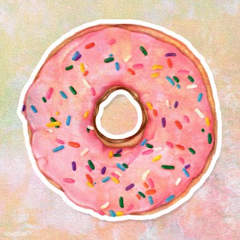 Glazed pink doughnut with sprinkles sticker design element illustratio.. | Free  illustration - 2338676